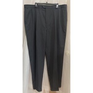 Bill Blass Black Label 100% Wool Super 110's Pleated Pants Charcoal Grey 44x32